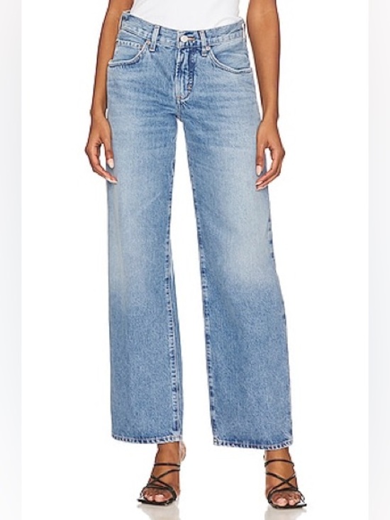 Agolde Denim - Agolde Fusion Jeans Wide Leg Low Slung Slouchy Blue Denim Cotton Size 29